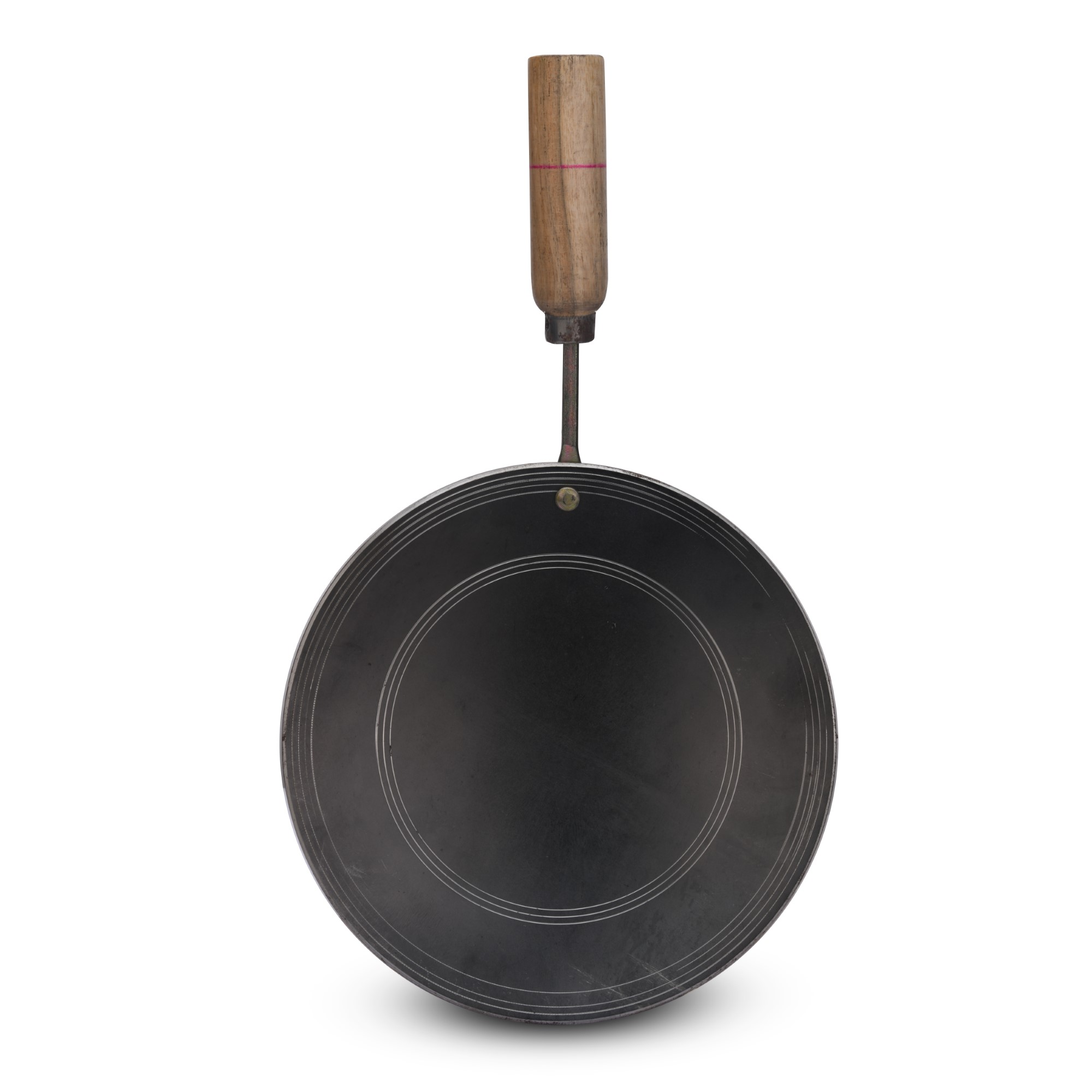 Vismays Pure Iron Tawa Pre Seasoned Roti Tava Wooden Handle