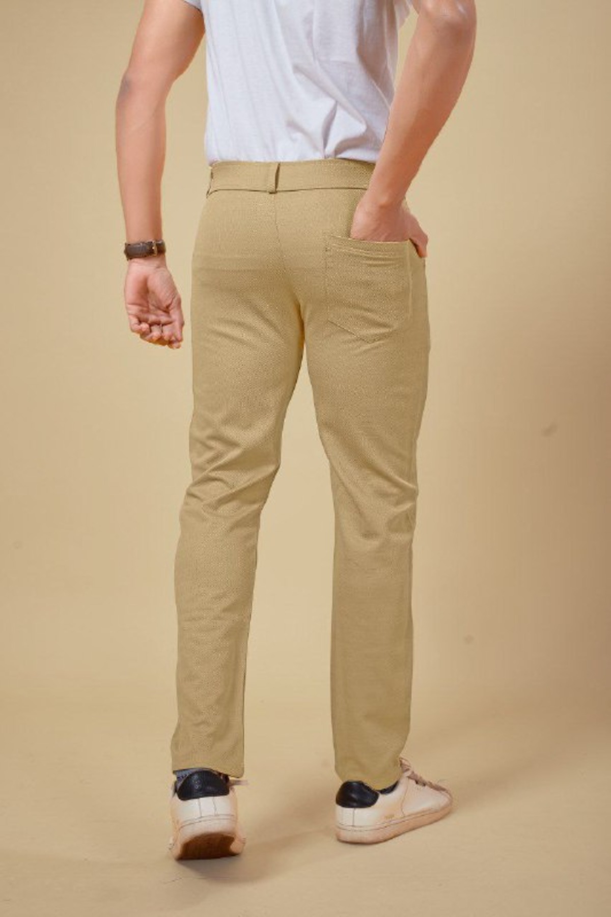 Bluecorp Enterprise Men's Classic Khaki Formal Trousers, Slim Fit Design with Belt Loops and Pockets