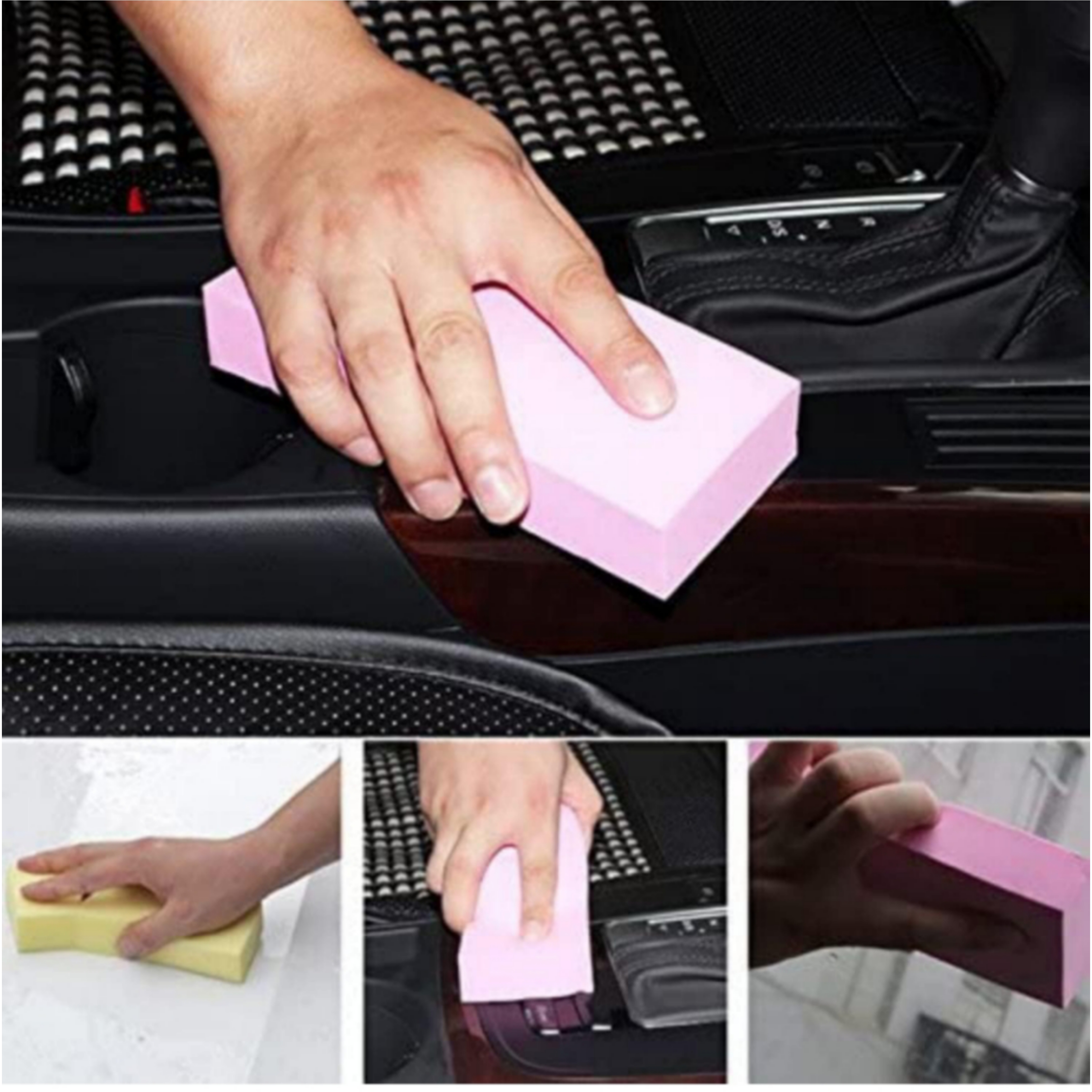 Qawvler Cleaning Magic Sponge Silicone Absorbent Water for Cars, Windows, Floors, Desks Multicolor (Pack of 1)