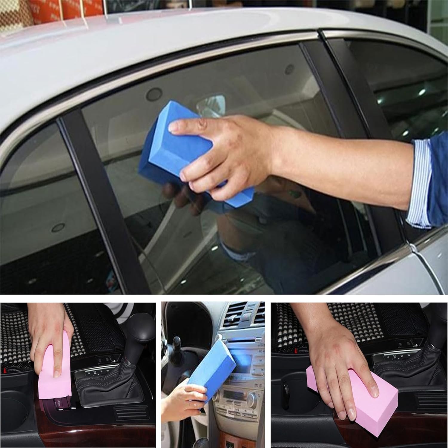 Qawvler Cleaning Magic Sponge Silicone Absorbent Water for Cars, Windows, Floors, Desks Multicolor (Pack of 1)