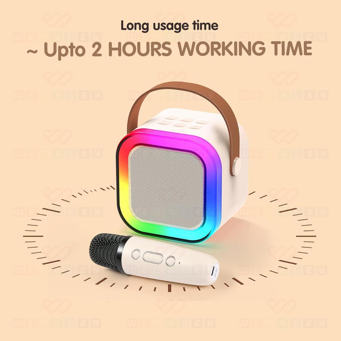 Latest Rechargeable Karaoke Mic with Speaker for Singing | Wireless Mini Portable Bluetooth Speaker with Microphone & LED Lights | Cute Birthday Gift for Kids Musical Toys for Boys, Girls and Adults