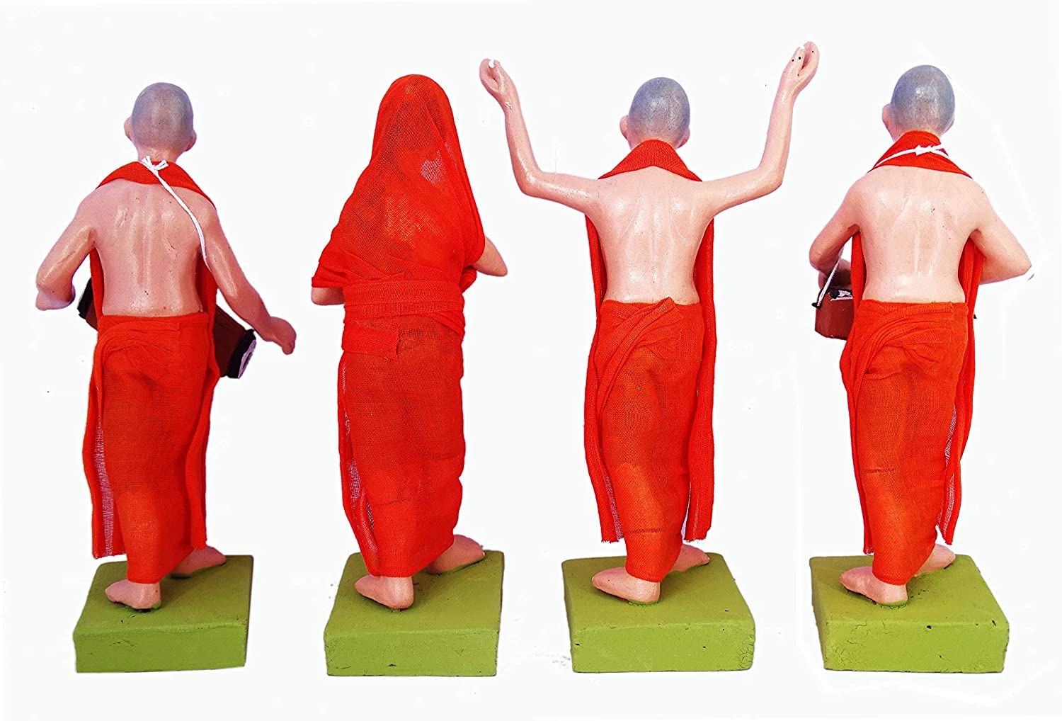 Handmade Clay Human Fantasy Figure Gift Decor Iskcon Nagar Kirtan 22x6 Cm