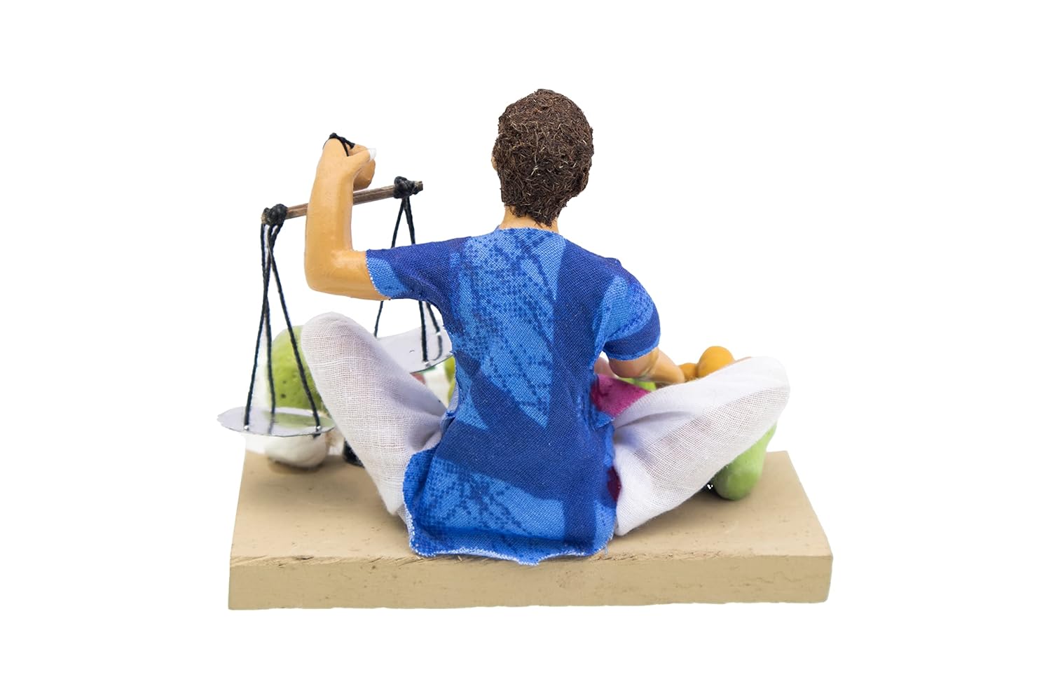 Krishnanagar Handmade Clay Gift Decor Sitting Human Figure Miniature Vegetable Seller