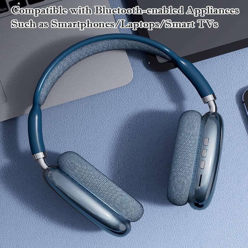 P9 Wireless, Bluetooth 5.1 Over Ear Stereo Headphones - Mic, Ergonomic Adjustable Design, 24 Hours Battery Life, Hi-Fi Sound, Wireless Headset for Music & Calls (Assorted)