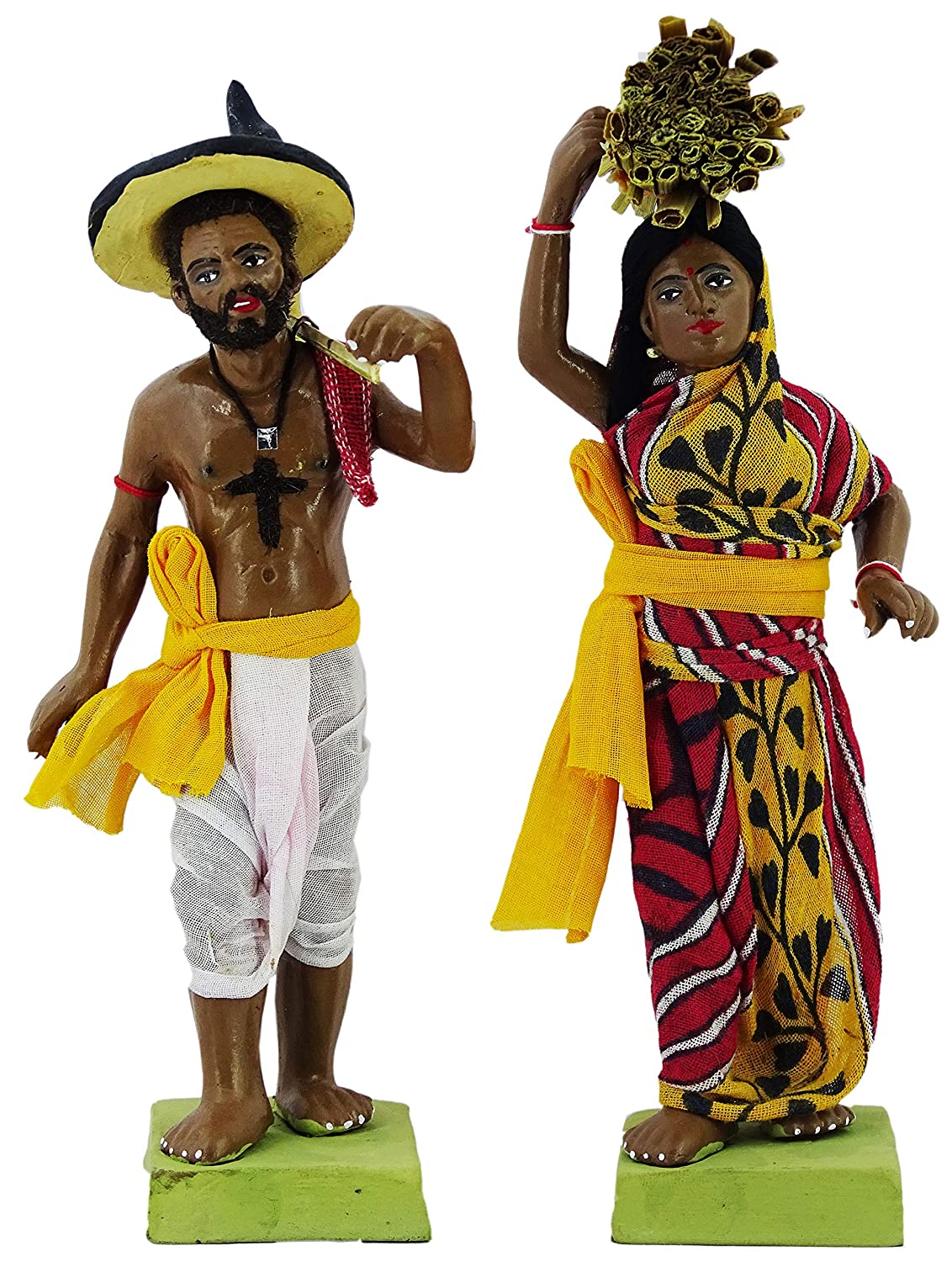 Indian Farmer Couple Handicrafts Dolls f...