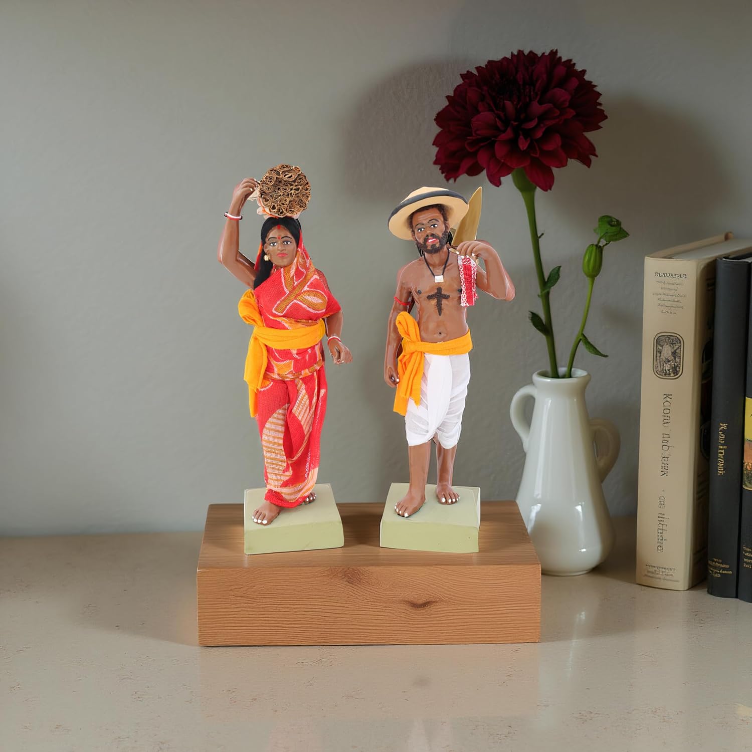 Indian Farmer Couple Handicrafts Dolls for Home Decoration
