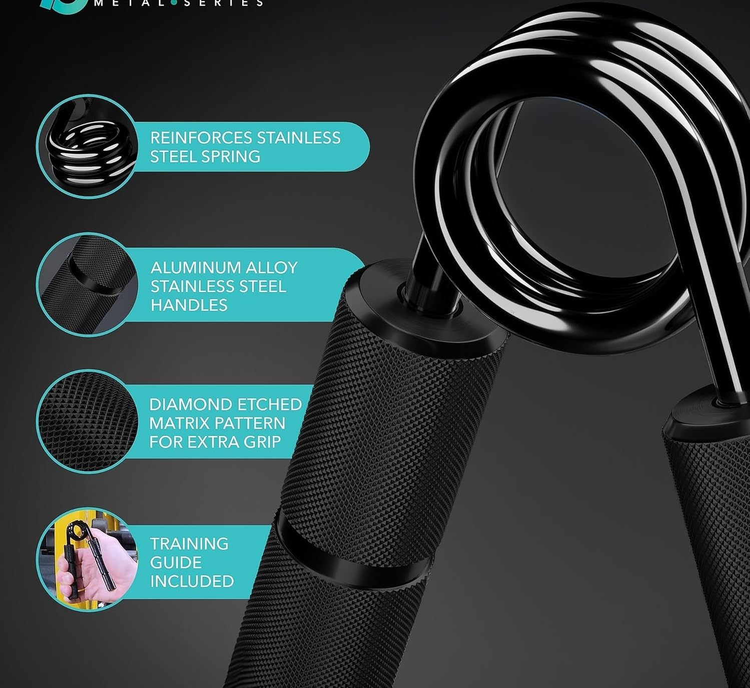 200 LBS Metal Hand Gripper for Forearm and Wrist Strength