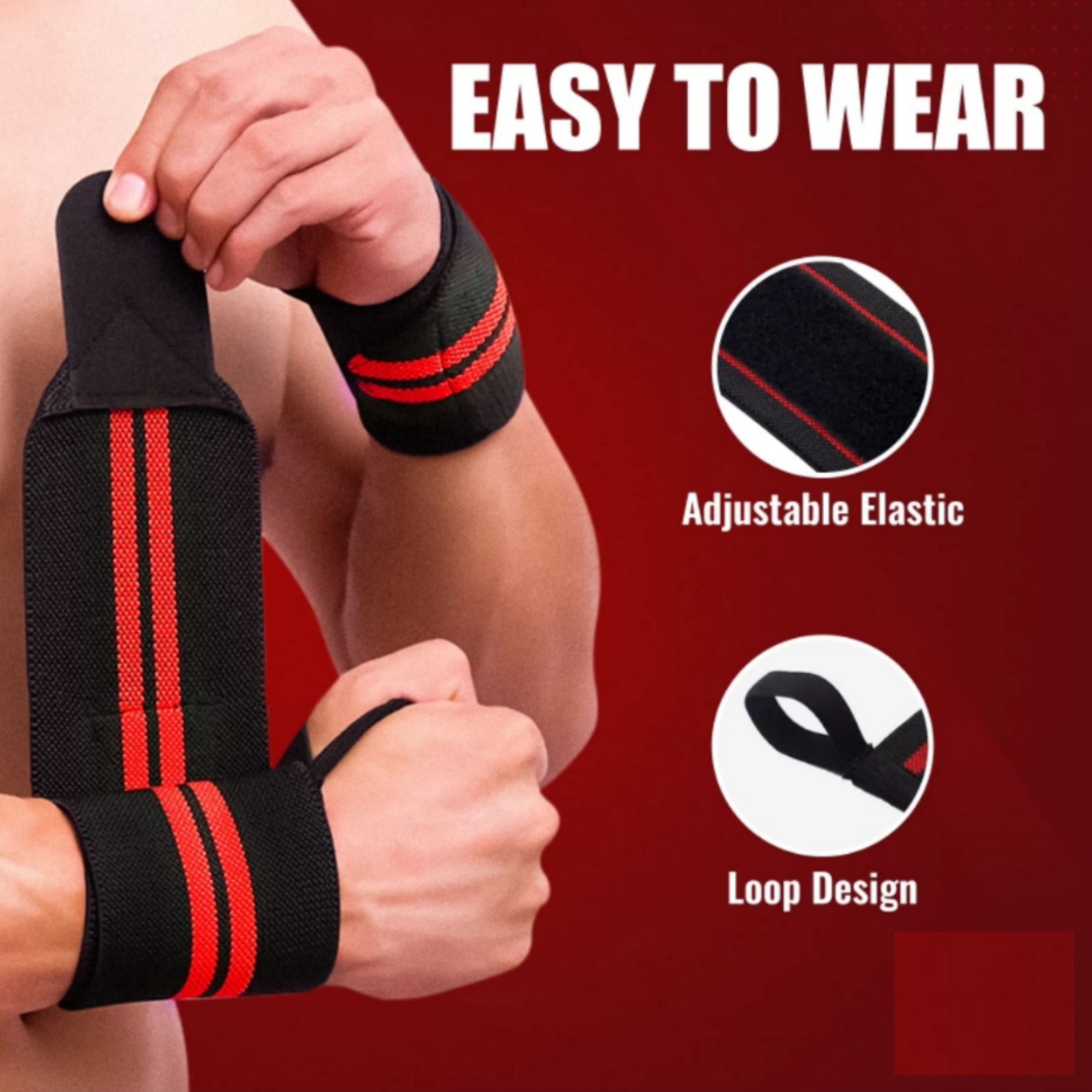 Gym Wrist Support Straps for Heavy Weigh...