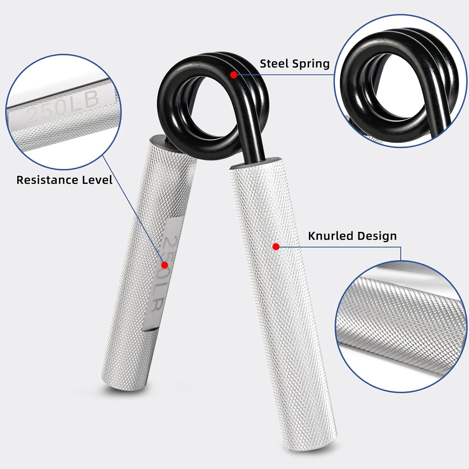 200 LBS Heavy Duty Metal Hand Gripper for Strength Training