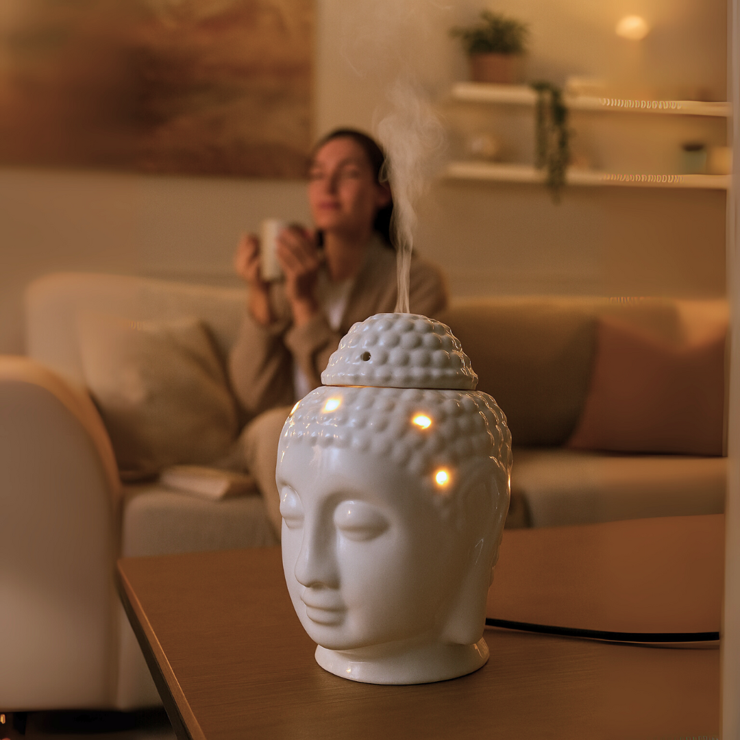 Aesthetic Living Divine Buddha Electric Diffuser with Lights