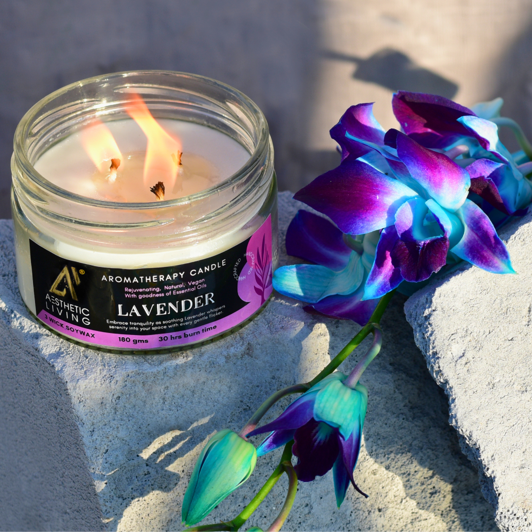 Wick Lavender Candle 180g for Home Fragrance and Decor