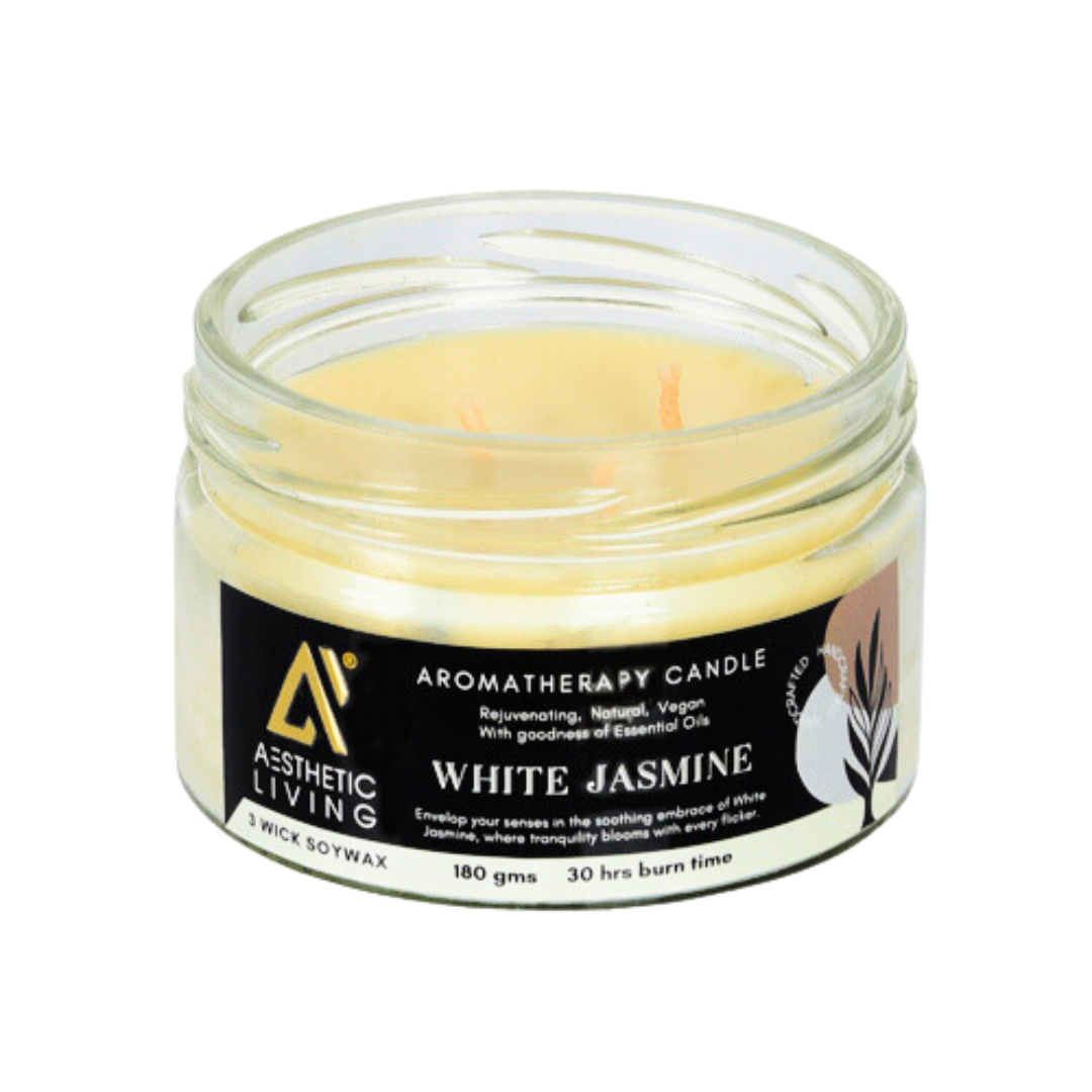 3 Wick White Jasmine Candle 180g for Hom...