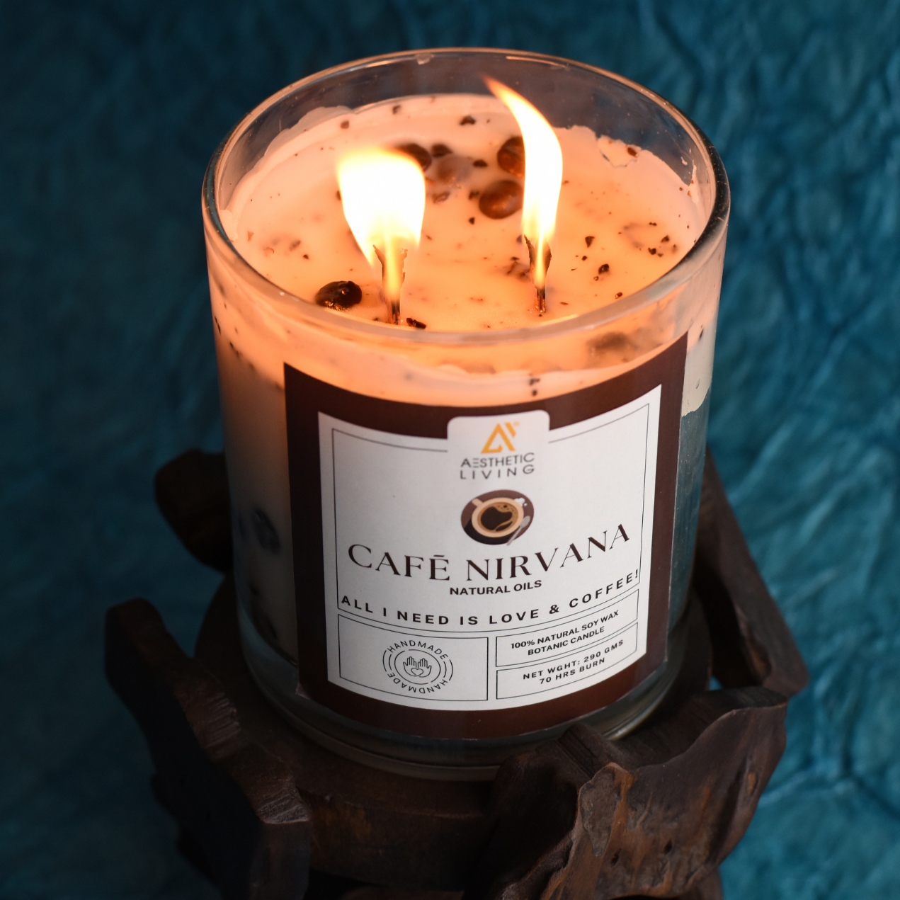 Cafe Nirvana Botanic Candle with Coffee Essential Oil 300g