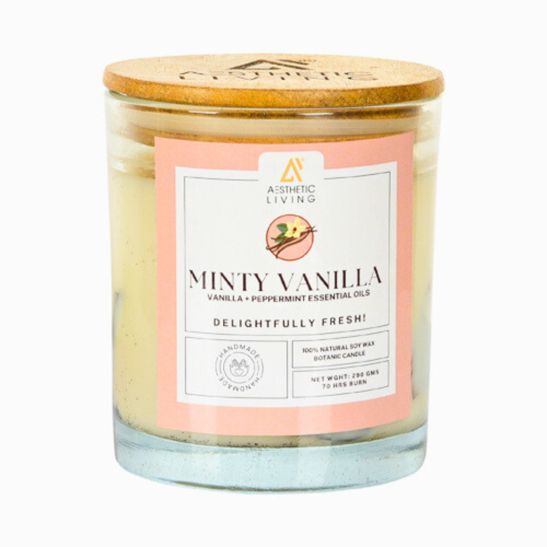 Minty Vanilla Botanic Candle with Pepper...
