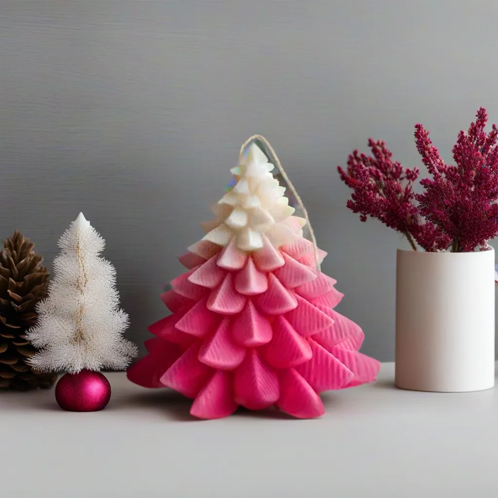 Soywax Christmas Tree Scented Candle Rose 110g for Festive Decor