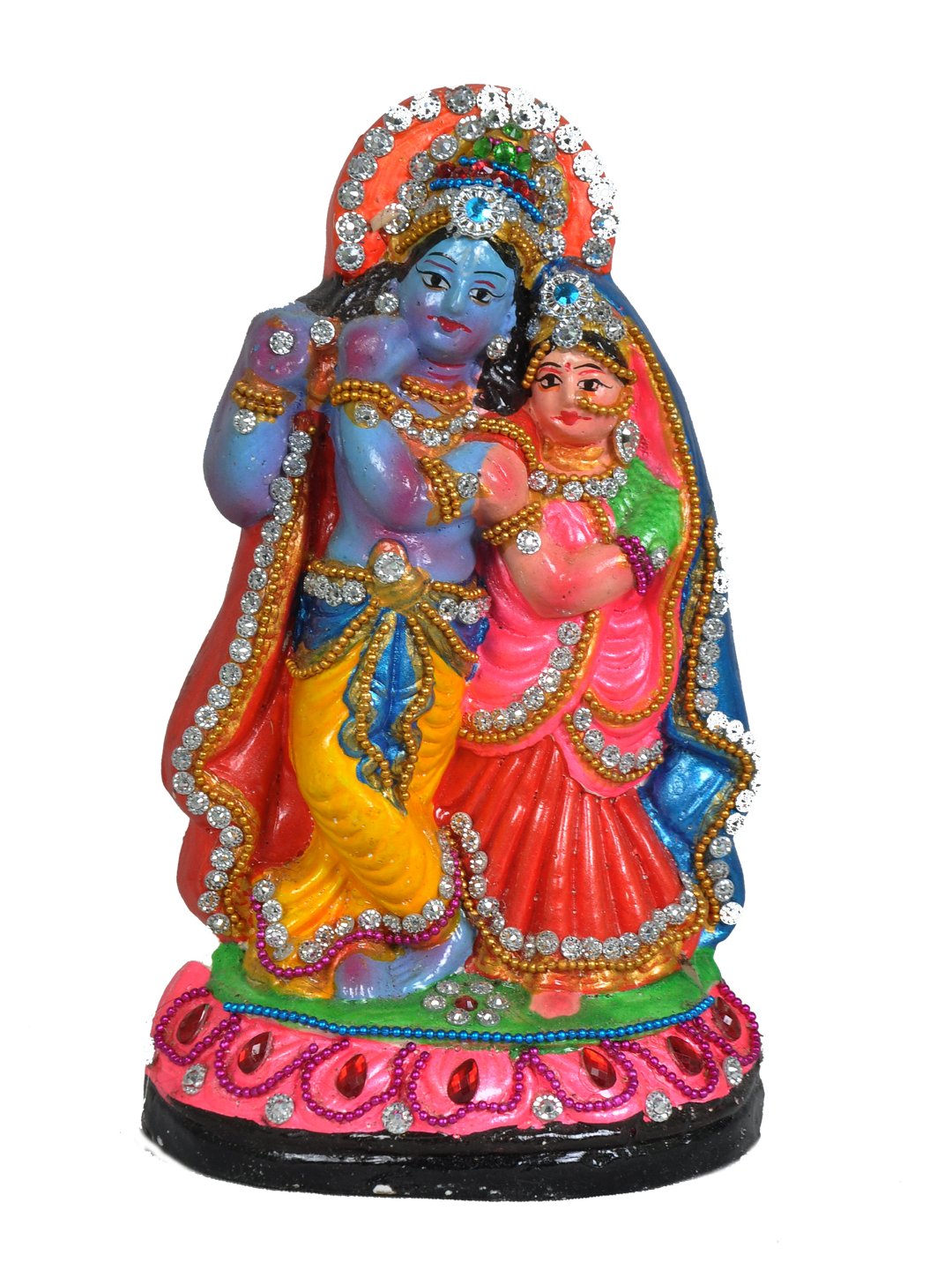 Simonart Radha Krishna Clay Idol Handicraft Decor