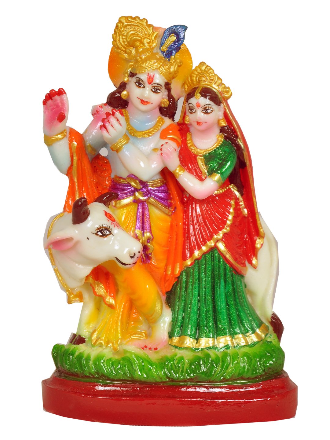 Simonart Radha Krishna Clay Idol Traditional Decor