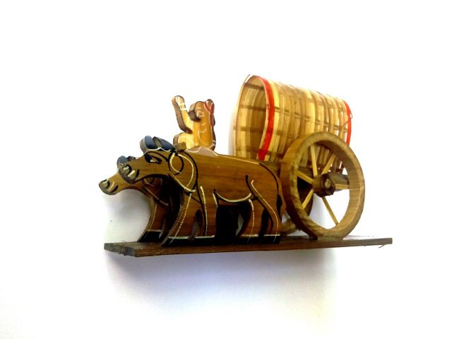 Simonart Wooden Bullock Cart Handicraft Home Decor