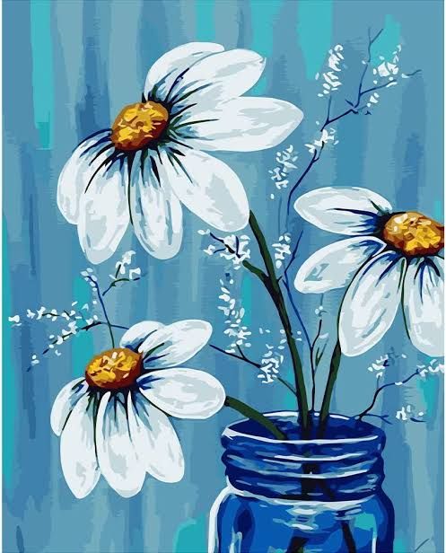 Acrylic Flowers Painting 2x2 Ft Wall Art