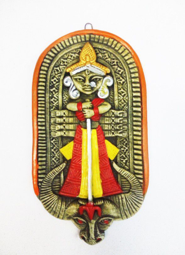 Durga Maa Clay Wall Hanging Handicraft