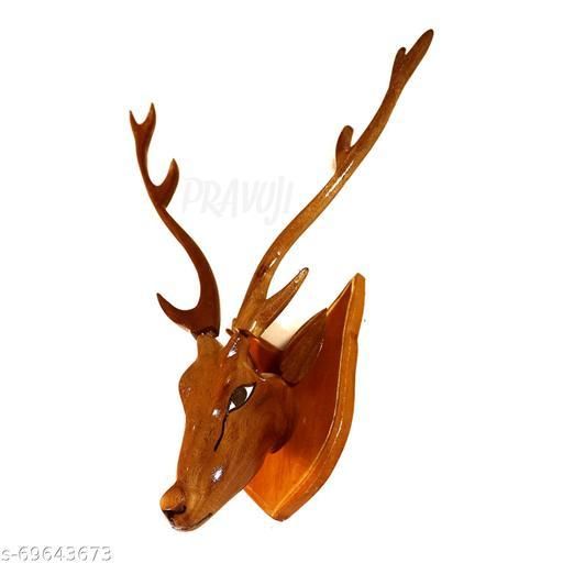 Simonart Wooden Deer Animal Handicraft Showpiece