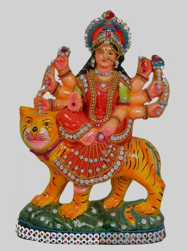 Sherawali Mata Clay Handicraft Idol 35 cm Home Decor
