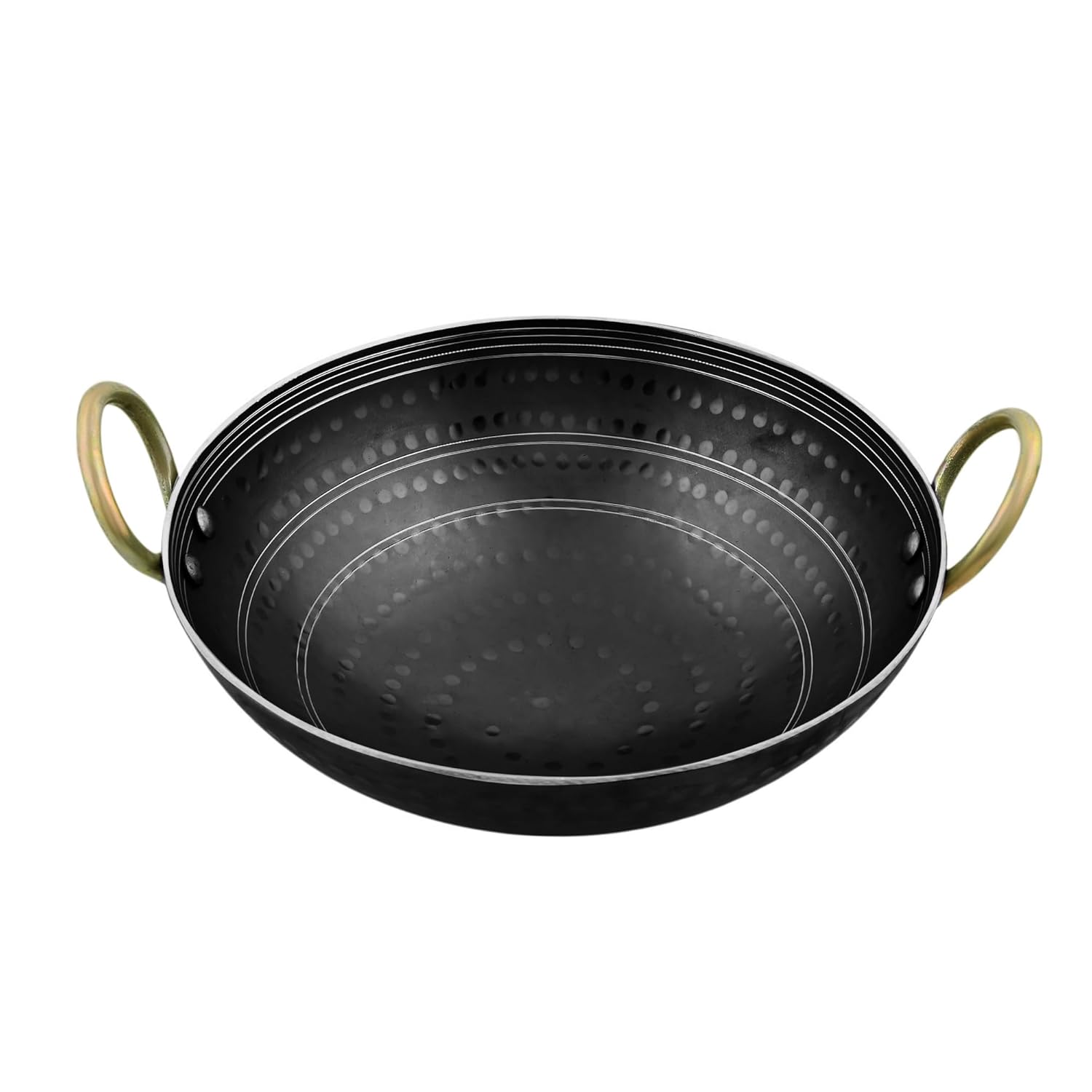 Vismays 1 Litre Iron Kadhai Deep Frying Pan Hammered