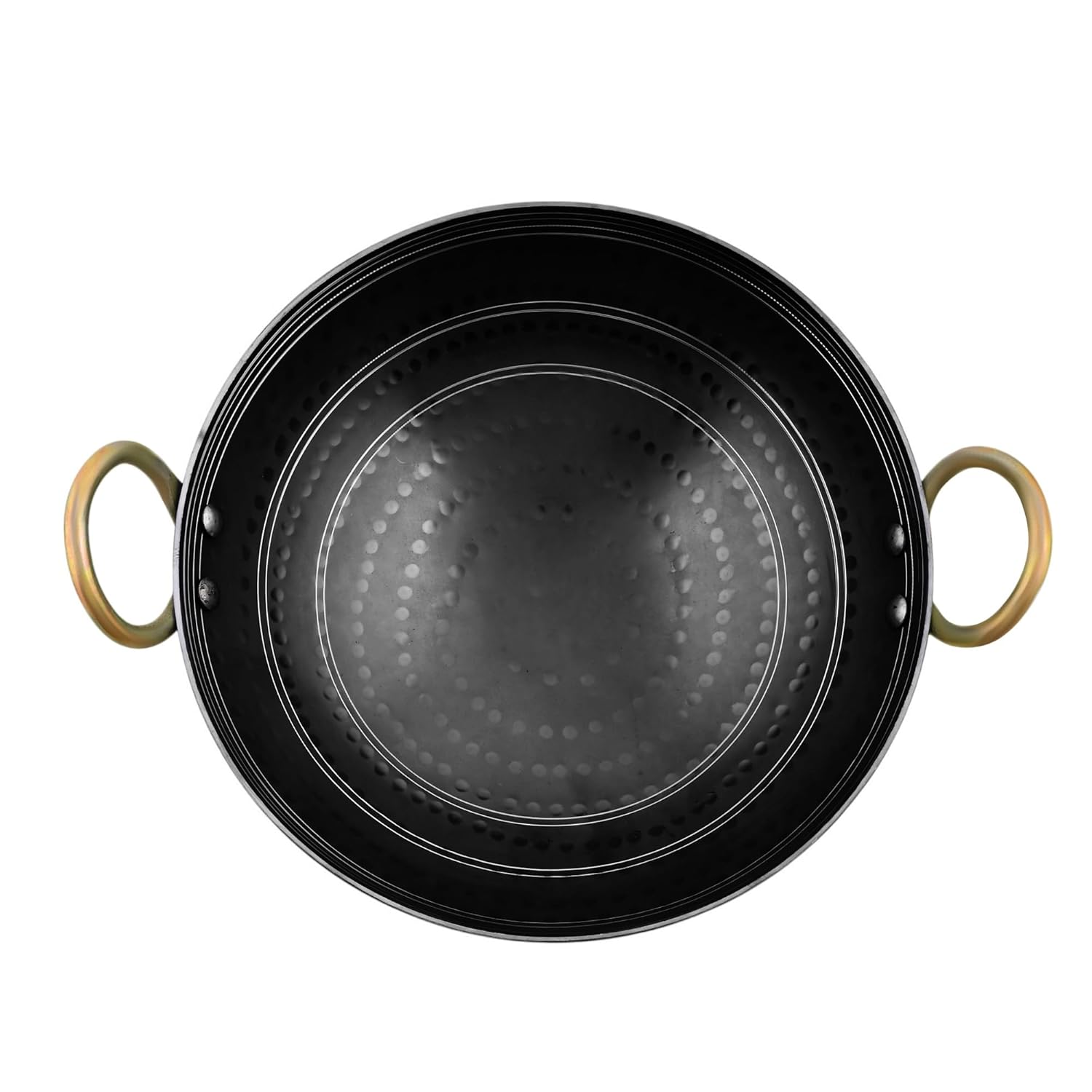 Vismays 1 Litre Iron Kadhai Deep Frying Pan Hammered