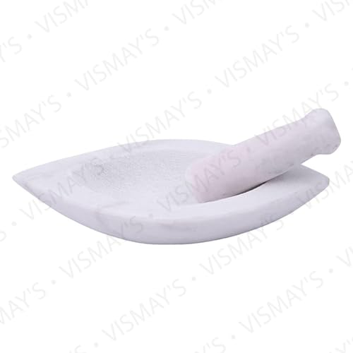Vismays Marble Mortar Pestle Set Spice G...