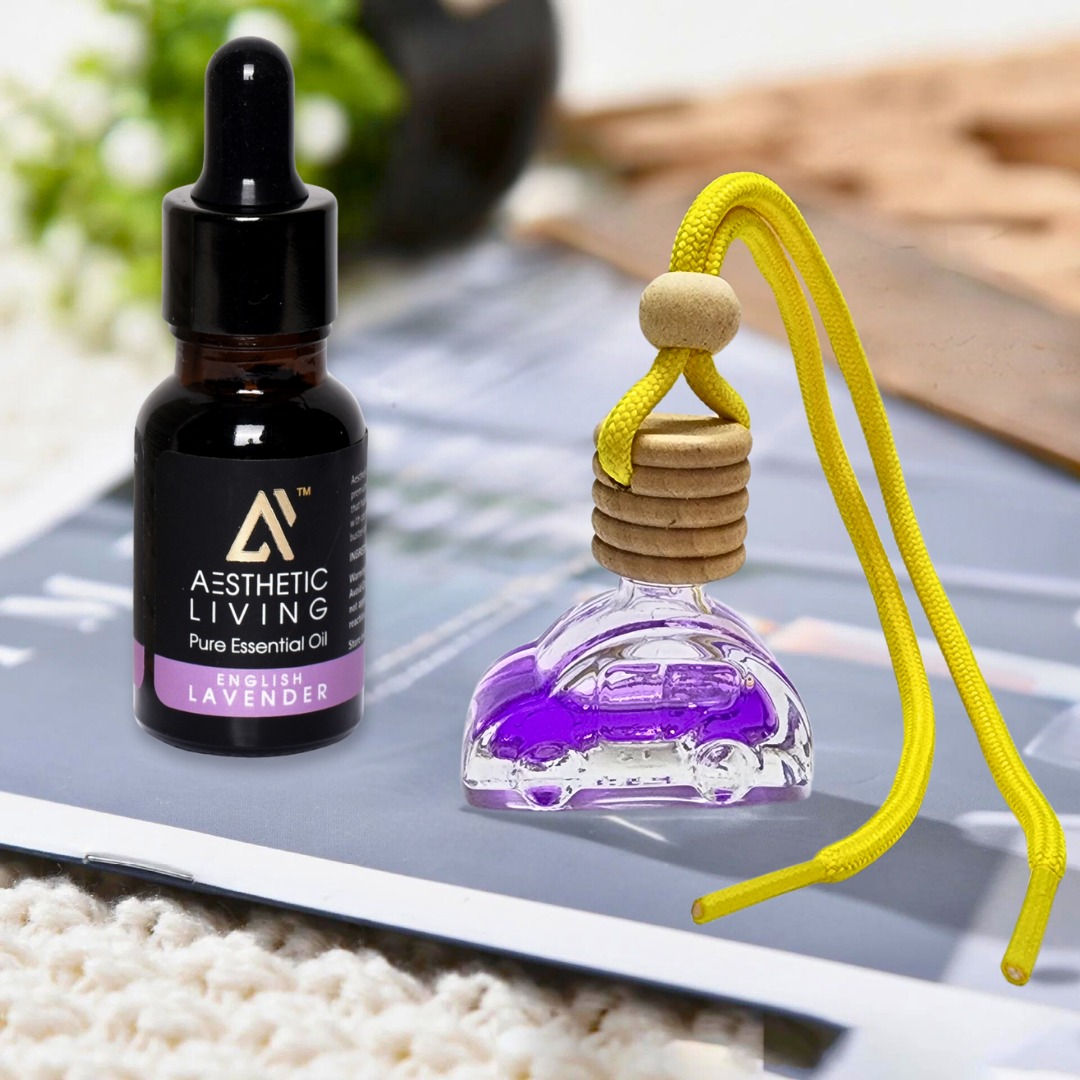Car Shape Car Aromatizer Diffuser with Essential Oil English Lavender