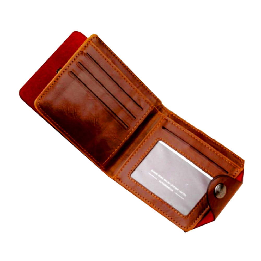 Wassxler PU Leather Wallet, Western Style Embossed Design, Dark Brown, Slim Bifold with Snap Closure Brown (Pack of 1)