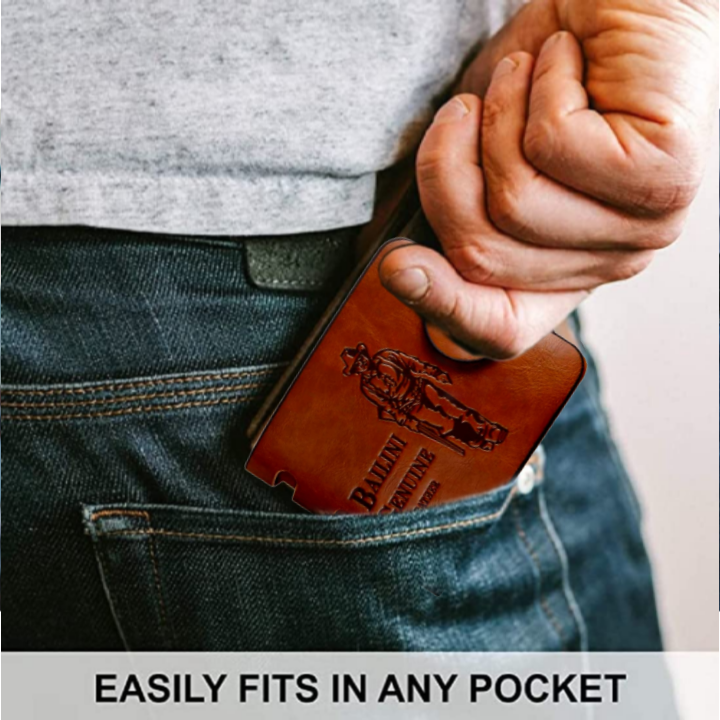 Wassxler PU Leather Wallet, Western Style Embossed Design, Dark Brown, Slim Bifold with Snap Closure Brown (Pack of 1)