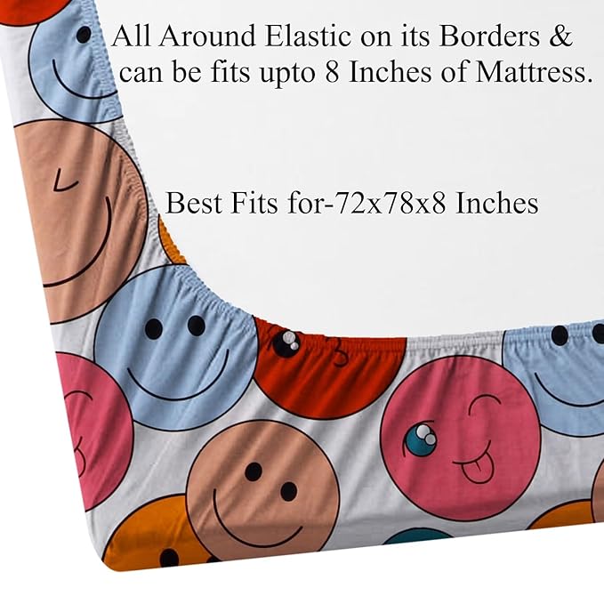 Homdazal Microfibre Abstract Queen Bedsheet Multicolor Elegant