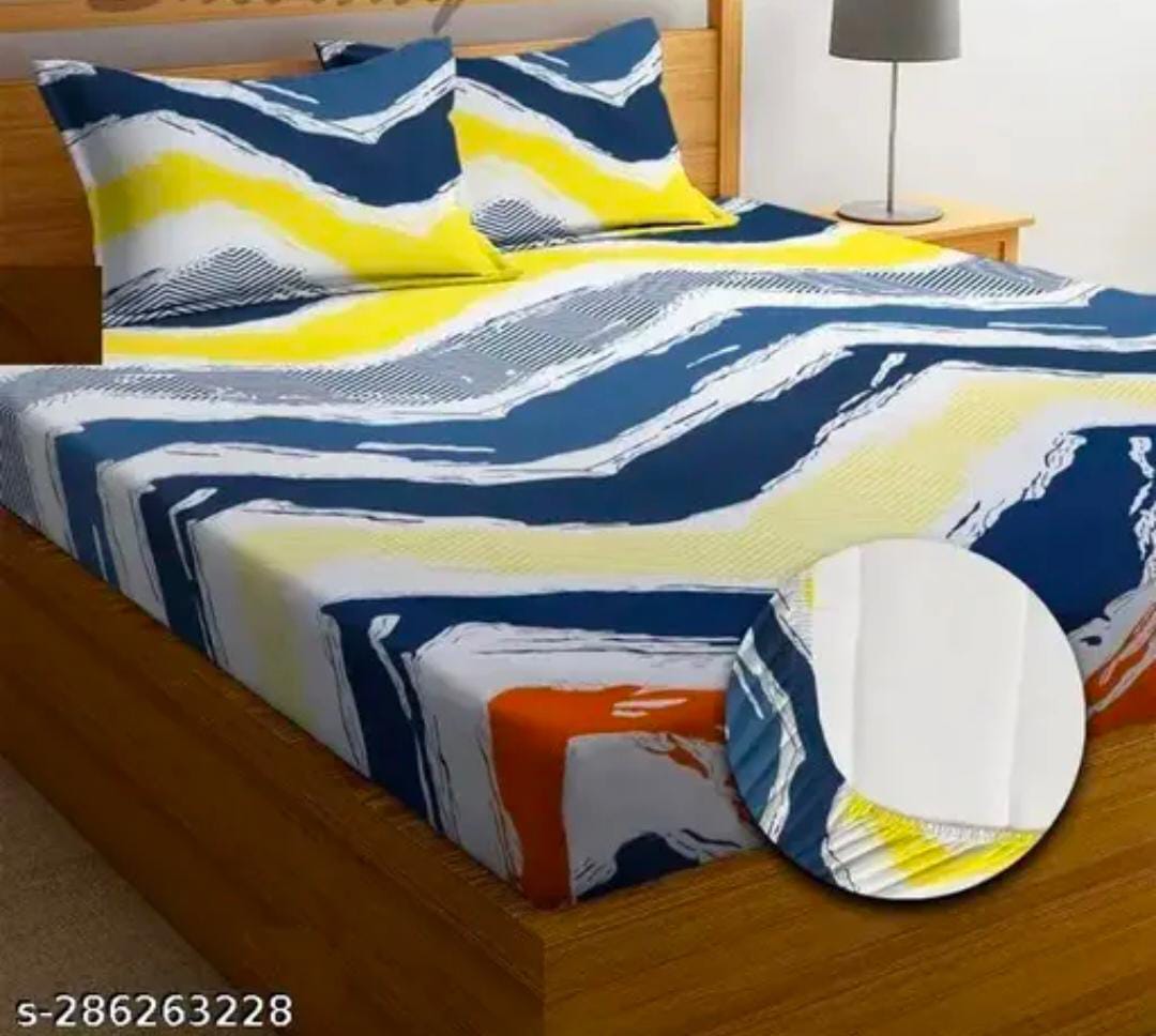 Homdazal Microfibre Abstract Queen Bedsheet Multicolor Style