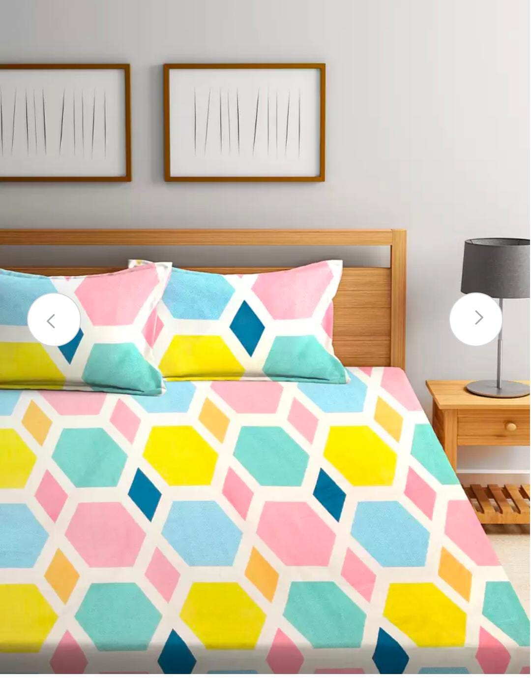 Homdazal Microfibre Abstract Queen Bedsheet Multicolor Modern