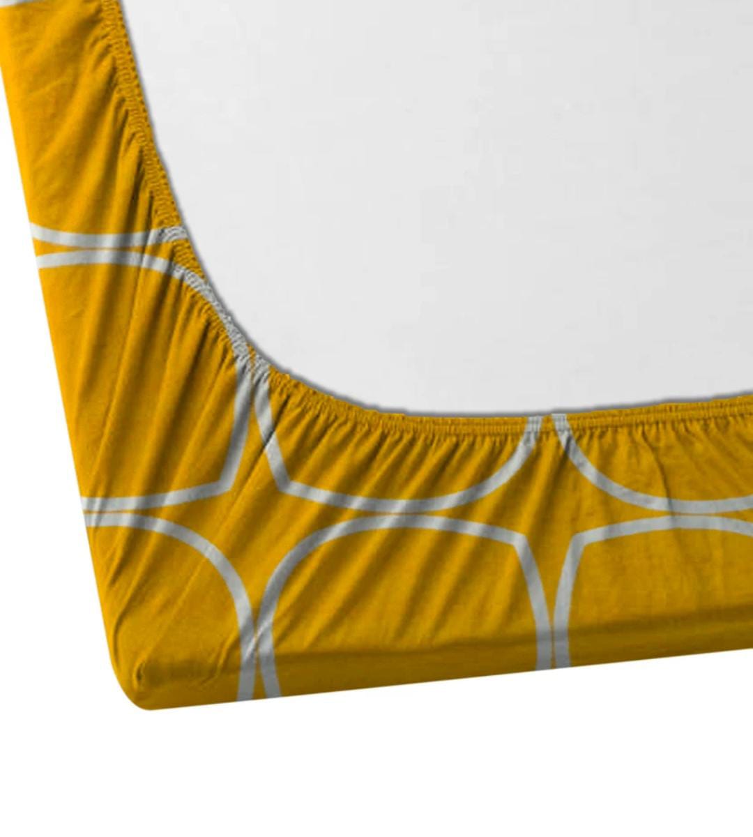 Homdazal Microfibre Abstract Queen Bedsheet Multicolor Linear