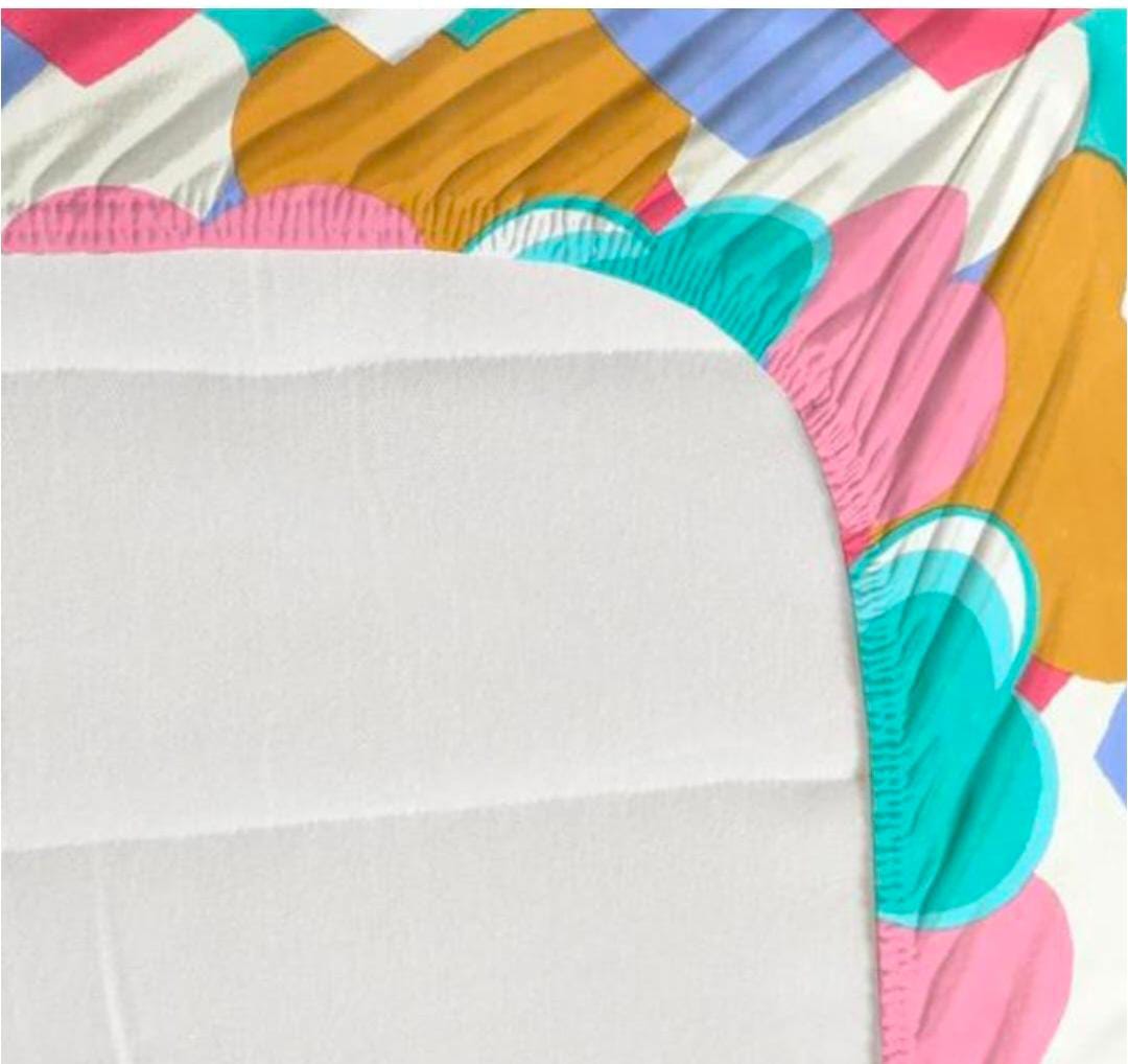 Homdazal Microfibre Abstract Queen Bedsheet Multicolor Splash