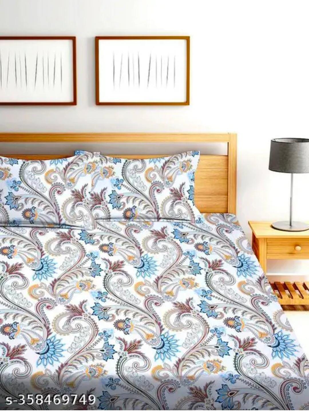 Homdazal Microfibre Abstract Queen Bedsheet Multicolor Marble