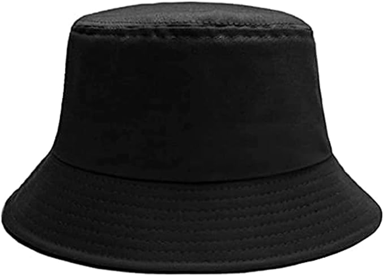 Round Plain Black Bucket Hats And Caps F...
