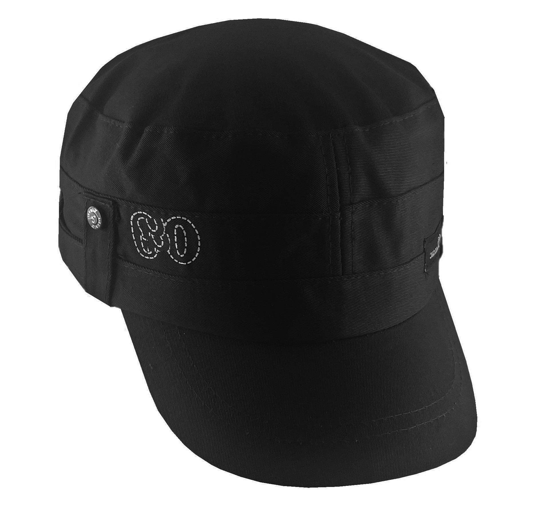 Short Visor Captain Style Golf Caps For Men Black Color