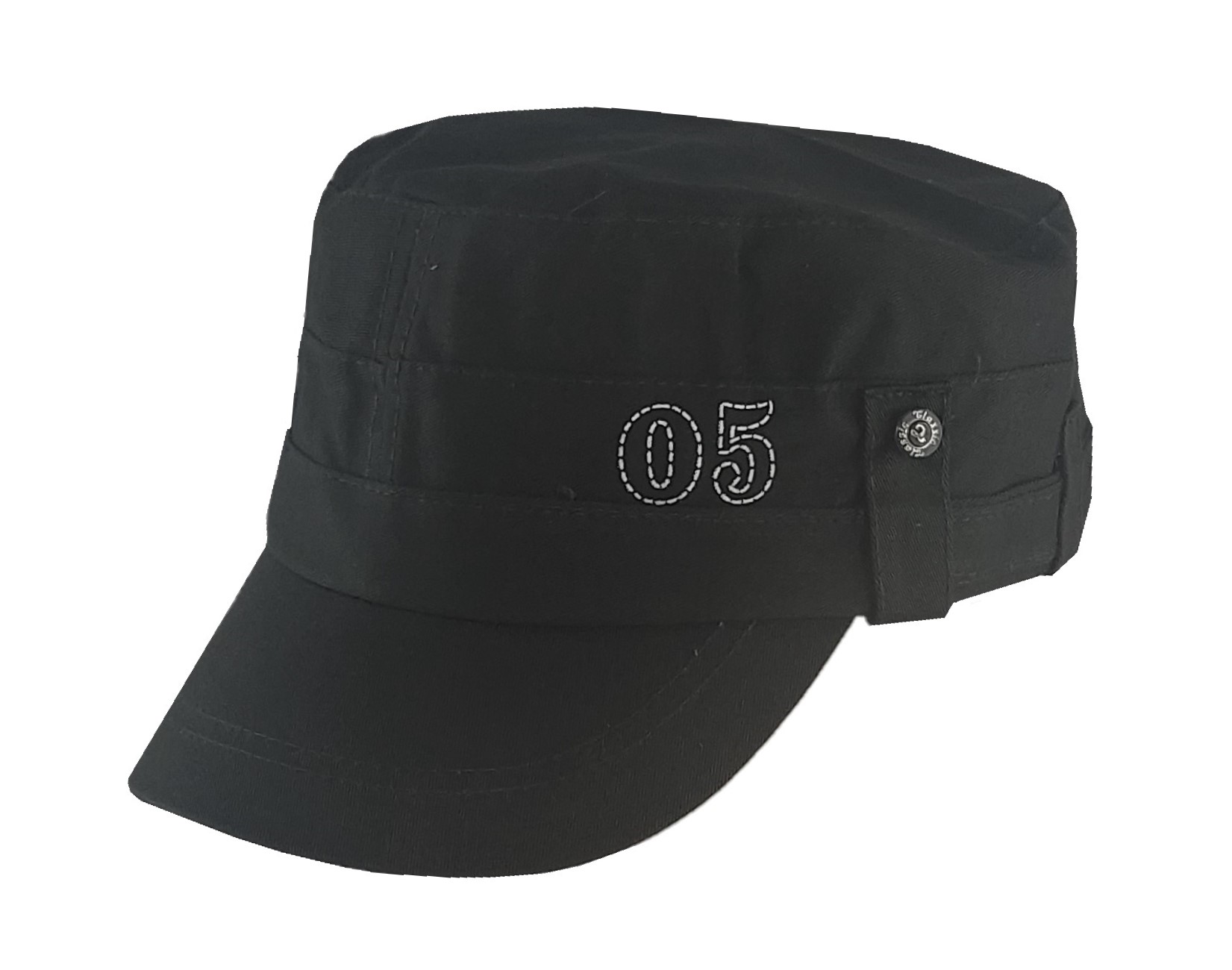 Short Visor Captain Style Golf Caps For Men Black Color