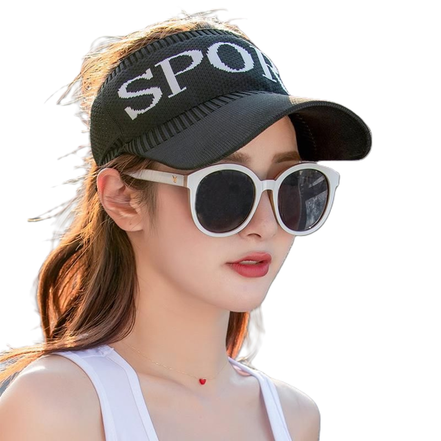 Tennis Golf Half Visor Hats And Caps For Men Black Color