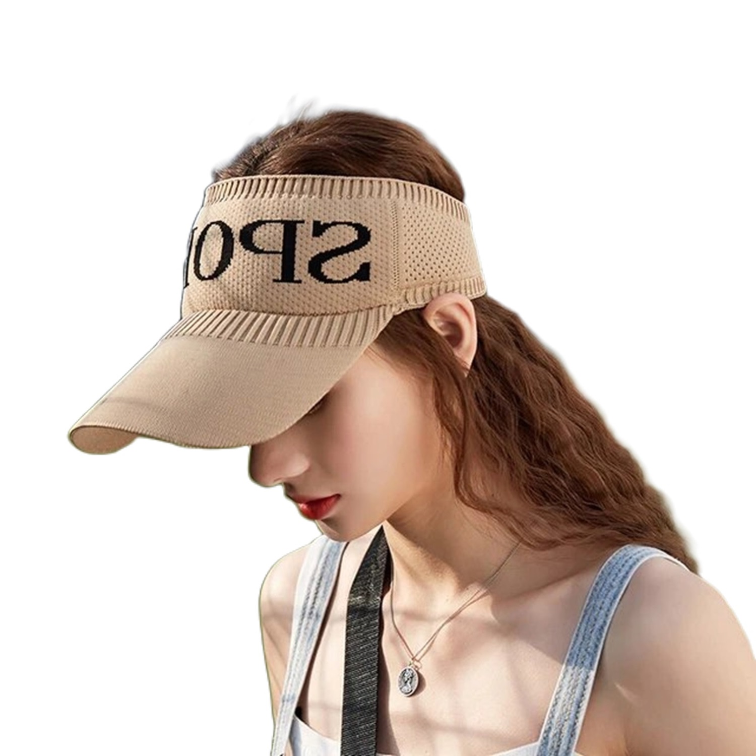 Tennis Golf Half Visor Hats And Caps For Men Beige Color