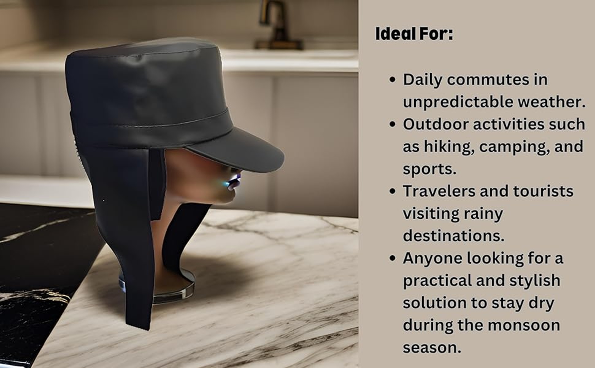 Rain Proof Water Resistance Rainy Caps And Hats Blue Color