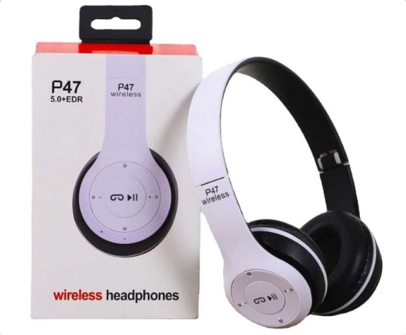 P47 Wireless Bluetooth Headphones | Deep Bass | Foldable Design | Built-in Mic | All-Day Comfort & Noise Isolation