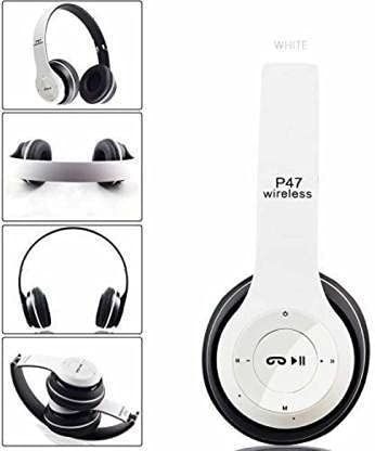 P47 Wireless Bluetooth Headphones | Deep Bass | Foldable Design | Built-in Mic | All-Day Comfort & Noise Isolation