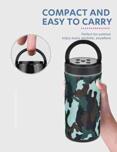 KT-125 Mini Handy Bluetooth Speaker | Portable, Splash-Proof, High Bass Sound, FM Radio, TF Card Slot, Built-in Mic, with inbuilt Phone Stand