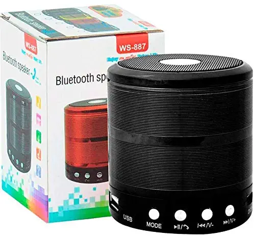 Multi-Function Portable Bluetooth Speaker with FM Radio, AUX, USB, TF Card Slot, & High Bass Sound – Compact & Travel-Friendly