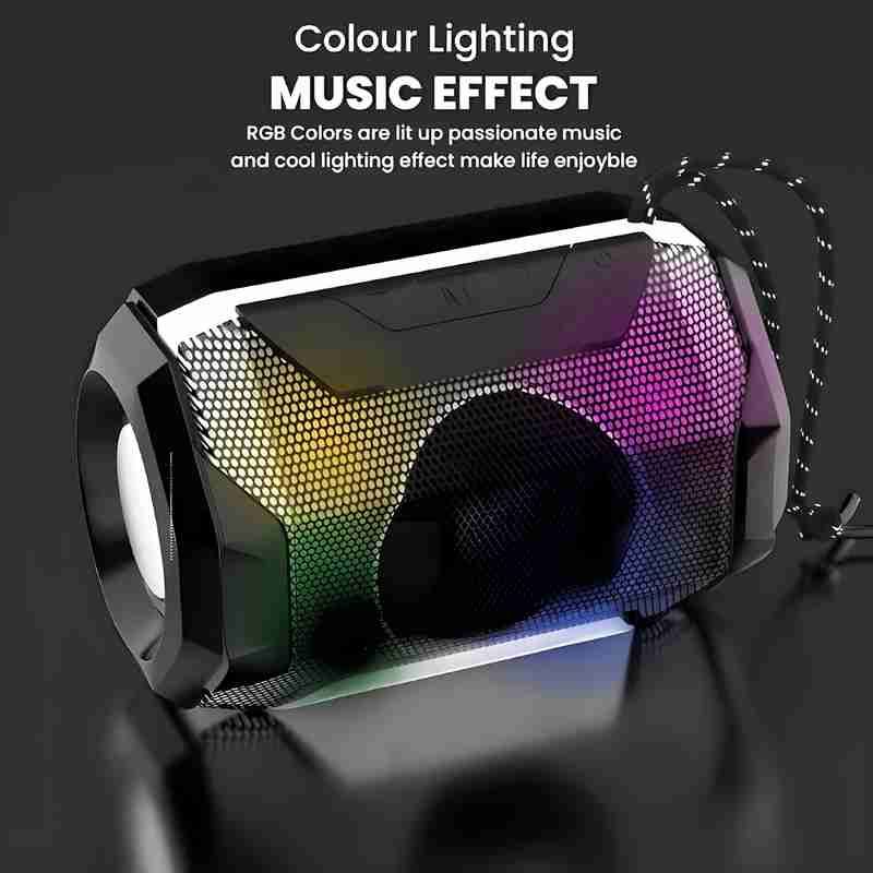 Wireless Bluetooth Speaker with Mic, FM Radio, AUX/USB/TF Support & 6Hrs Playtime – Hands-Free Calling & Rechargeable Battery