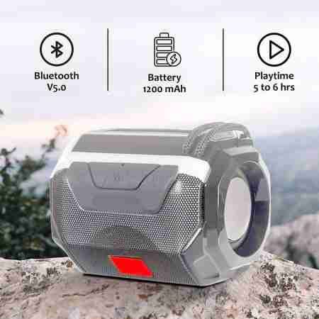 Wireless Bluetooth Speaker with Mic, FM Radio, AUX/USB/TF Support & 6Hrs Playtime – Hands-Free Calling & Rechargeable Battery